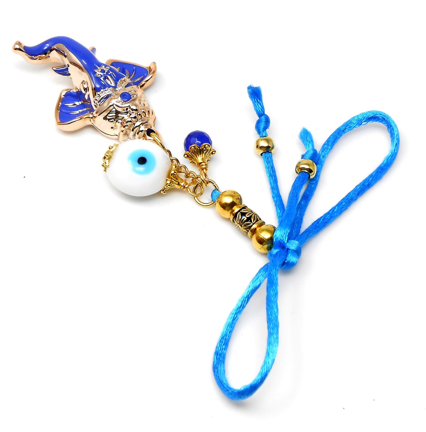 Ganesha | Evil Eye Protection | Car Rearview Mirror Ornament | Good Luck | Happiness | Good Fortune | Success | Prosperity | Spirituality