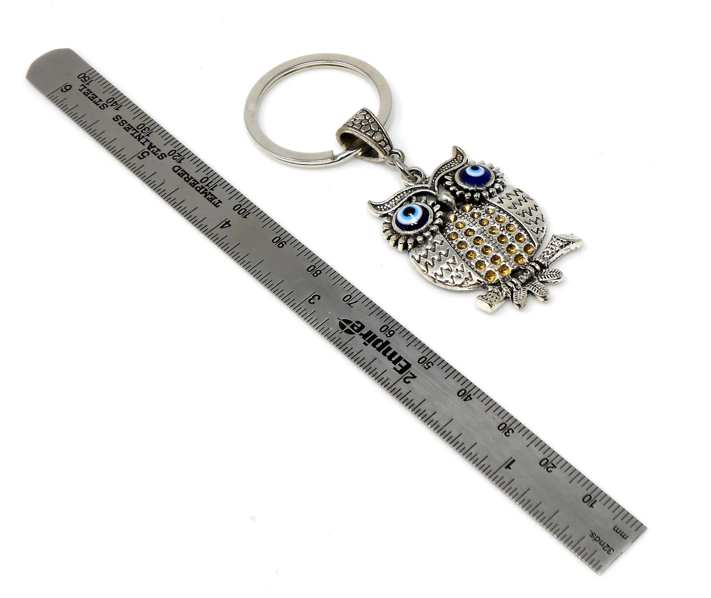 Lucky Owl Evil Eye Protection Key Ring Owl Evil Eye Key Chain for Good Luck Positive Vibes Intuition Power Inner Wisdom & Protection