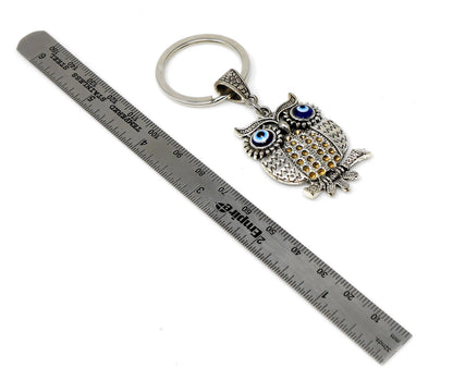 Lucky Owl Evil Eye Protection Key Ring Owl Evil Eye Key Chain for Good Luck Positive Vibes Intuition Power Inner Wisdom & Protection