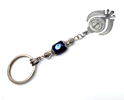 Evil Eye Protection Punjabi Khalsa Sikh Kaur Khanda Sahib ji (Sikh Faith) Key Chain/ Key Ring, Sikh Religious Khanda Key Ring, Namaste Gift