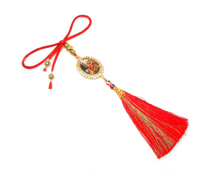 Durga, Maa Durga, Hindu Goddess Car Rear View Mirror Hanging Amulet, Amba Maa Hanging for Home Wall/Door/Car/Bag for Good Luck & Blessings