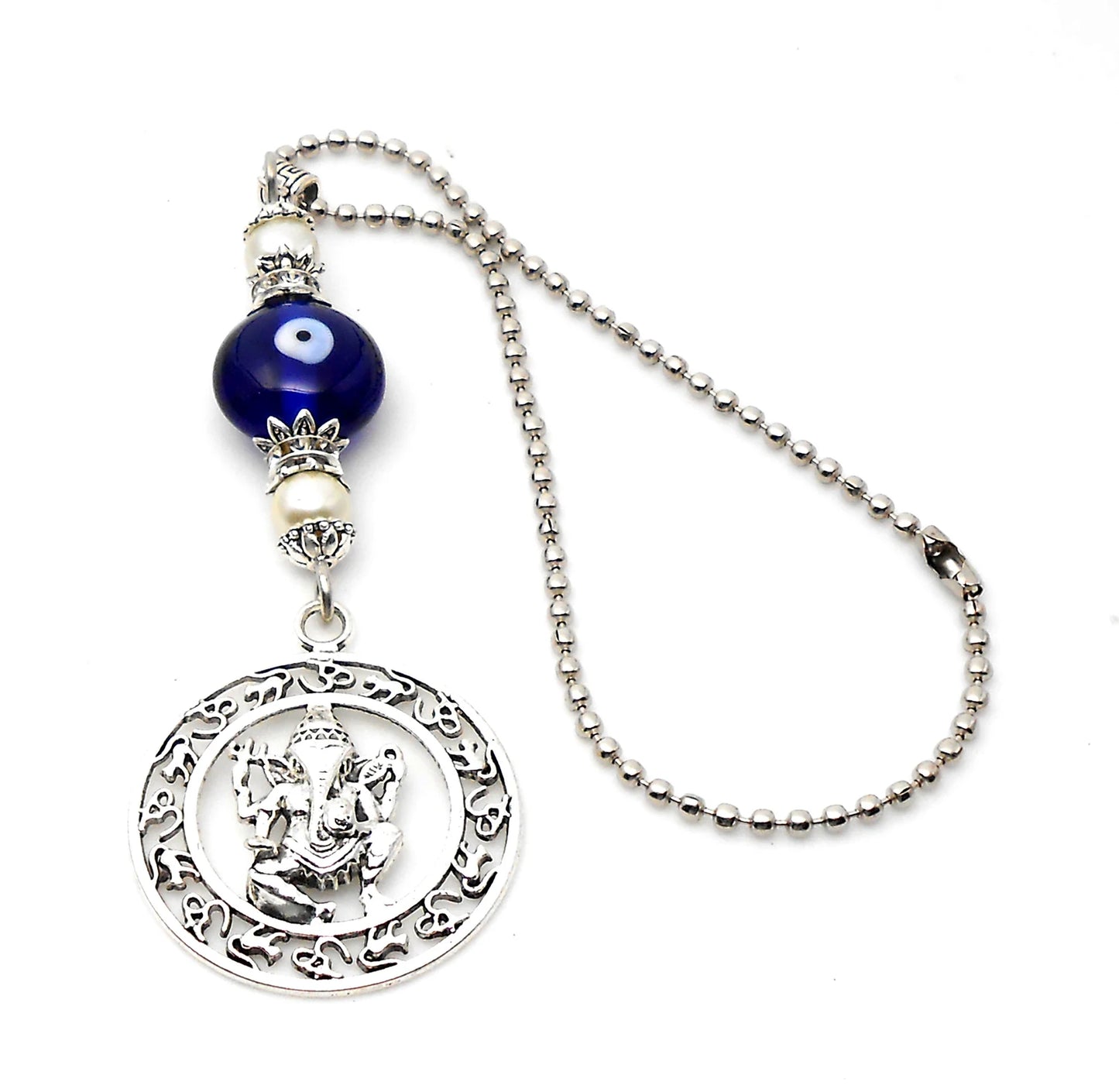Ganesha | Evil Eye Protection | Car Rearview Mirror Ornament | Good Luck | Happiness | Good Fortune | Success | Prosperity | Spirituality