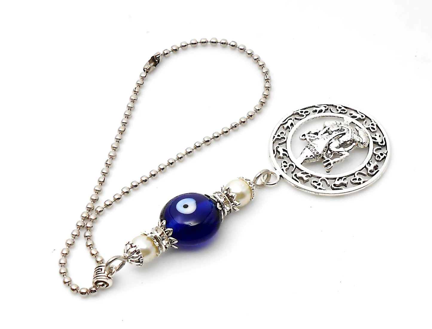 Ganesha | Evil Eye Protection | Car Rearview Mirror Ornament | Good Luck | Happiness | Good Fortune | Success | Prosperity | Spirituality