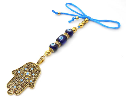 Evil Eye, Hamsa Hand Pendant Evil Eye Protection Car Rear View Mirror Hanging, Hamsa Hand Jewelry, Good Luck Car Décor, Travel Safe Gift