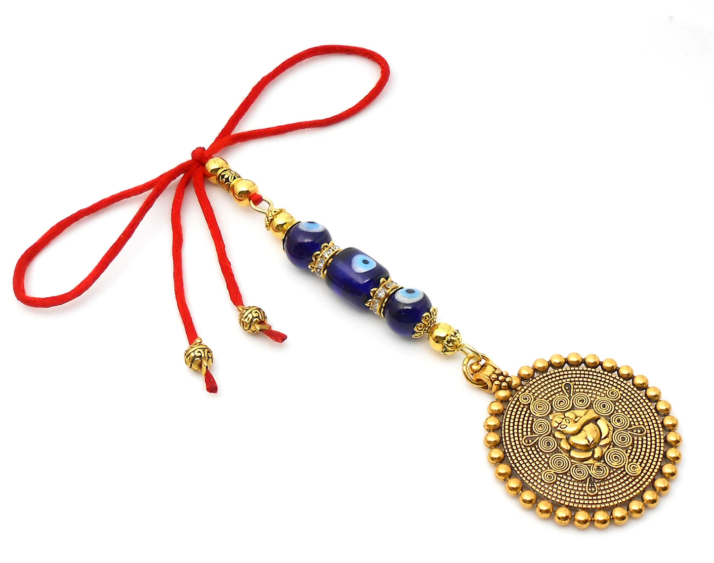 Ganesha | Evil Eye Protection | Car Rearview Mirror Ornament | Good Luck | Happiness | Good Fortune | Success | Prosperity | Spirituality