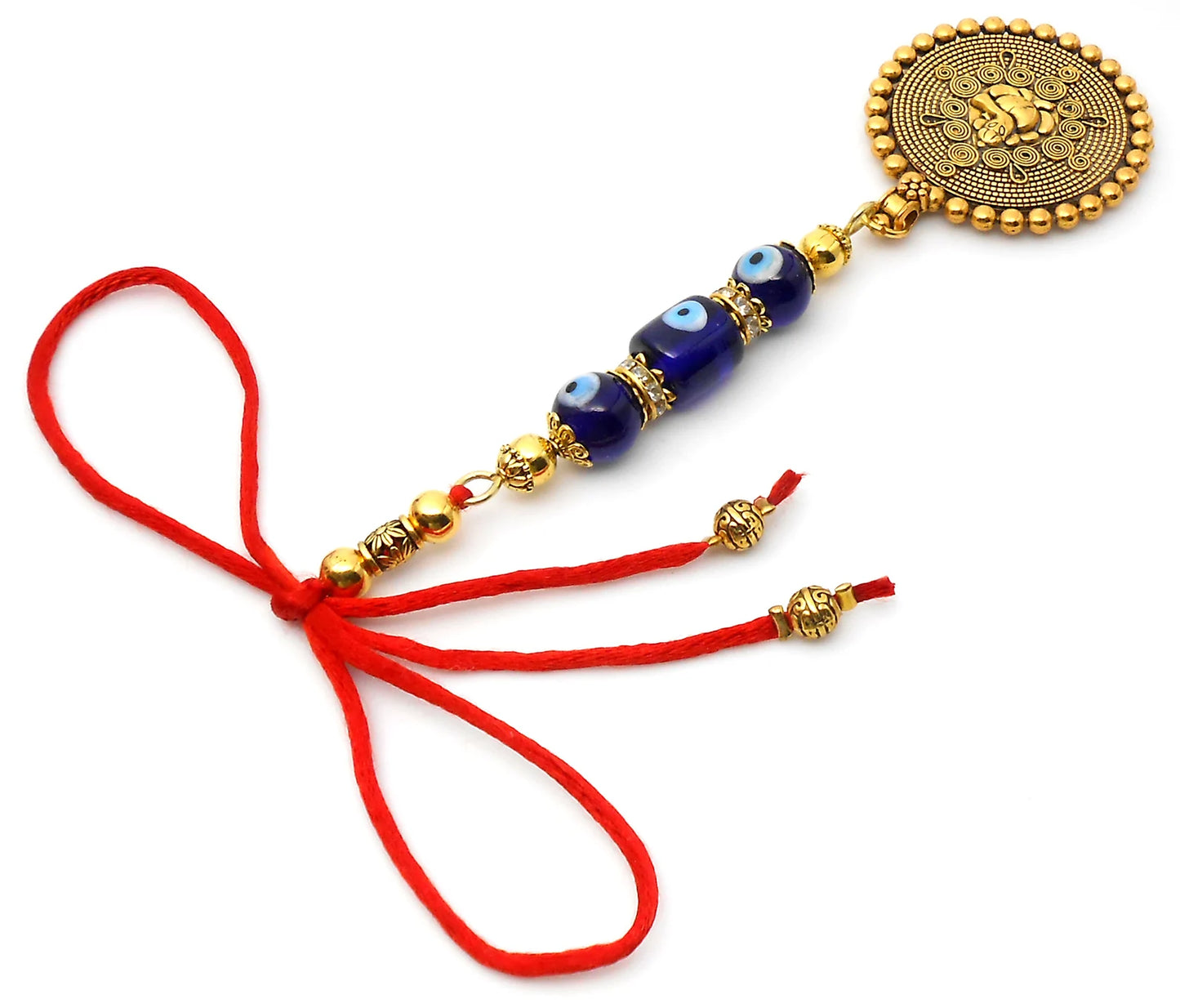 Ganesha | Evil Eye Protection | Car Rearview Mirror Ornament | Good Luck | Happiness | Good Fortune | Success | Prosperity | Spirituality