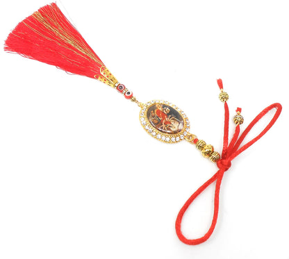 Durga, Maa Durga, Hindu Goddess Car Rear View Mirror Hanging Amulet, Amba Maa Hanging for Home Wall/Door/Car/Bag for Good Luck & Blessings
