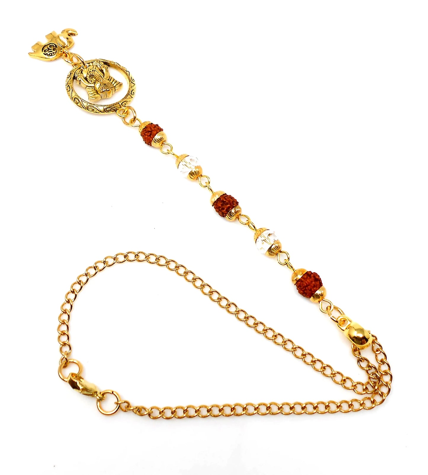Ganesha | Rudraksha | Crystal |Car Rearview Mirror Ornament | Good Luck | Happiness | Stability | Success | Prosperity