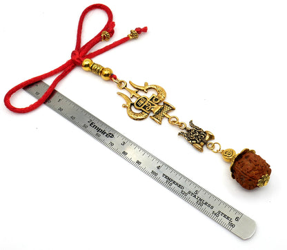 Shiv Shakti, Hindu Goddess Durga & Lord Shiv ji Protection Car Rear View Mirror Hanging-India Spiritual Hanging for Car Home Office Business