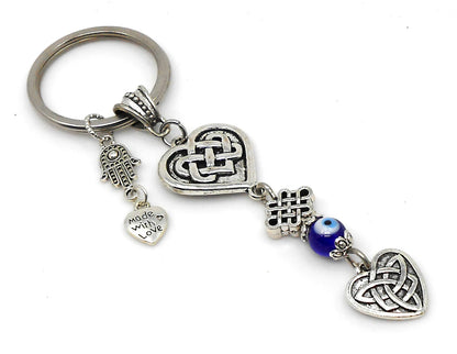 Evil Eye Mystic Endless/Celtic knot Car Mirror Hanging/keychain | Love Knot/Tying Love knot Evil Eye Protection Key Ring/Hanging & Good Luck