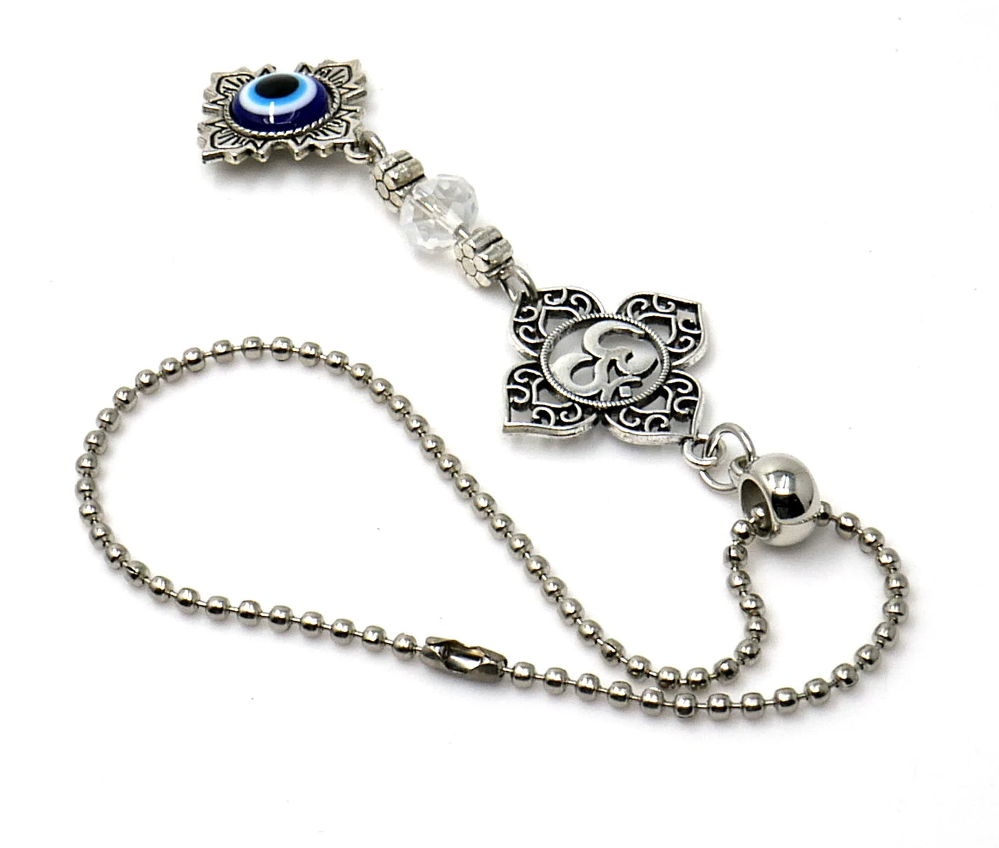 Evil Eye Protection Divine OM Car Charm, Car Rear View Mirror Ornament, Handbag/Purse Hanging for Evil Eye Protection, Good Luck Protection