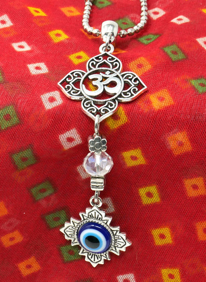 Evil Eye Protection Divine OM Car Charm, Car Rear View Mirror Ornament, Handbag/Purse Hanging for Evil Eye Protection, Good Luck Protection