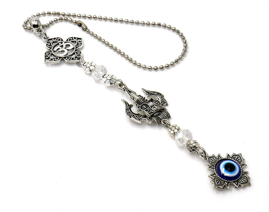 Evil Eye Protection Divine OM Car Charm, Car Rear View Mirror Ornament, Handbag/Purse Hanging for Evil Eye Protection, Good Luck Protection