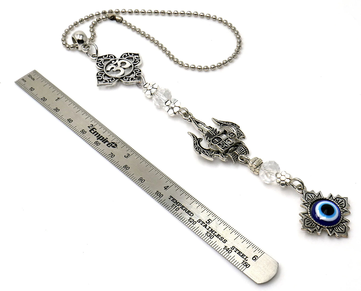 Evil Eye Protection Divine OM Car Charm, Car Rear View Mirror Ornament, Handbag/Purse Hanging for Evil Eye Protection, Good Luck Protection
