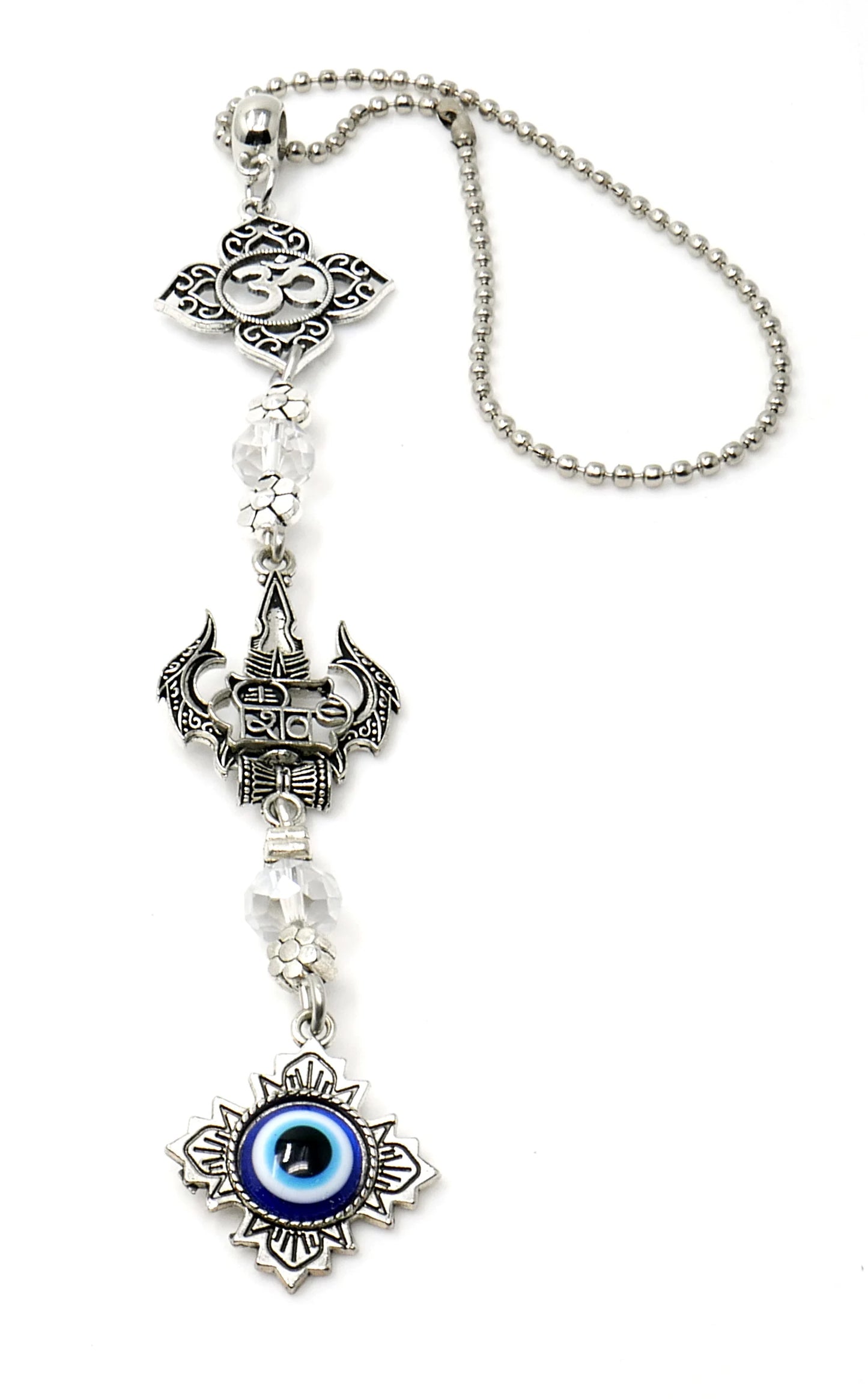 Evil Eye Protection Divine OM Car Charm, Car Rear View Mirror Ornament, Handbag/Purse Hanging for Evil Eye Protection, Good Luck Protection