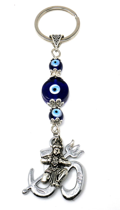 Jai Sri Ram Lord Shiva Hanuman Ji, Evil Eye Protection Rare to Find Sri Ram Hanuman Ji Key Ring/ Car Mirror Hanging for Good Luck Protection