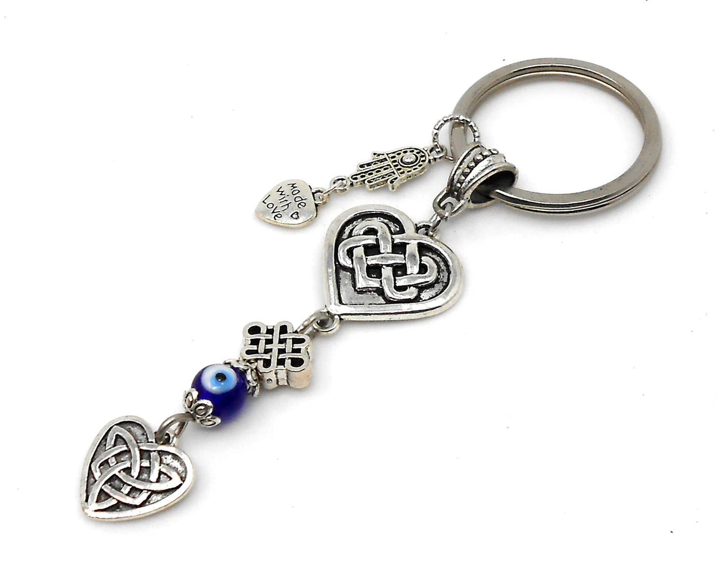 Evil Eye Mystic Endless/Celtic knot Car Mirror Hanging/keychain | Love Knot/Tying Love knot Evil Eye Protection Key Ring/Hanging & Good Luck
