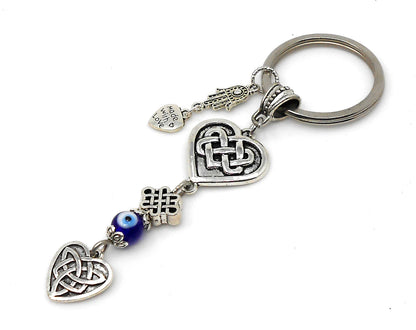 Evil Eye Mystic Endless/Celtic knot Car Mirror Hanging/keychain | Love Knot/Tying Love knot Evil Eye Protection Key Ring/Hanging & Good Luck