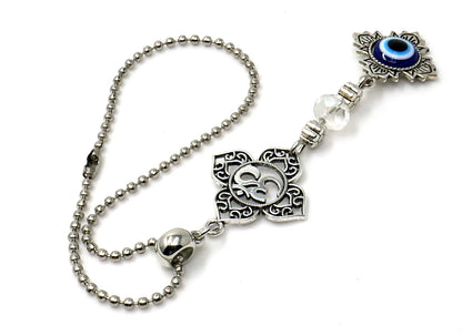 Evil Eye Protection Divine OM Car Charm, Car Rear View Mirror Ornament, Handbag/Purse Hanging for Evil Eye Protection, Good Luck Protection