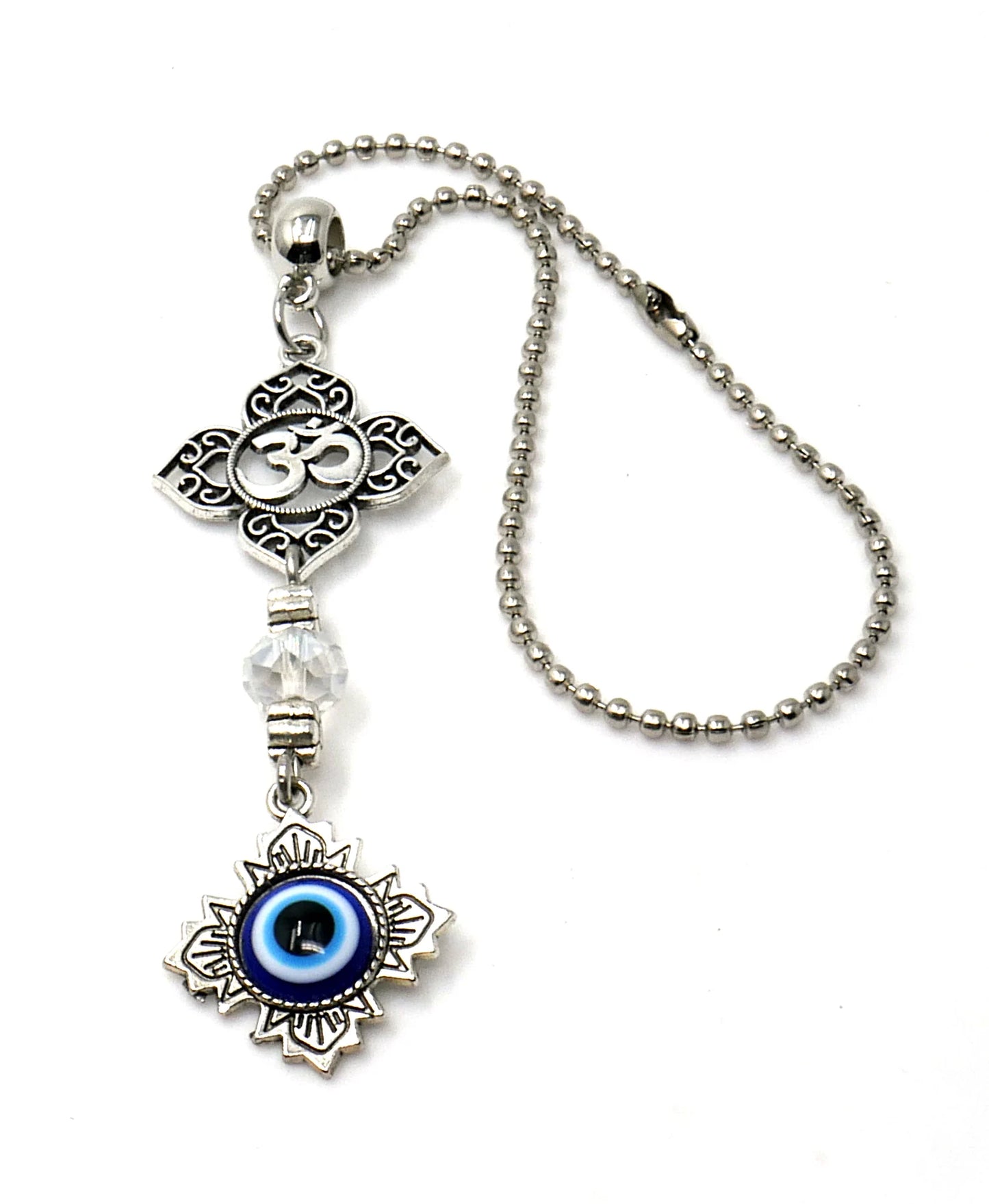 Evil Eye Protection Divine OM Car Charm, Car Rear View Mirror Ornament, Handbag/Purse Hanging for Evil Eye Protection, Good Luck Protection