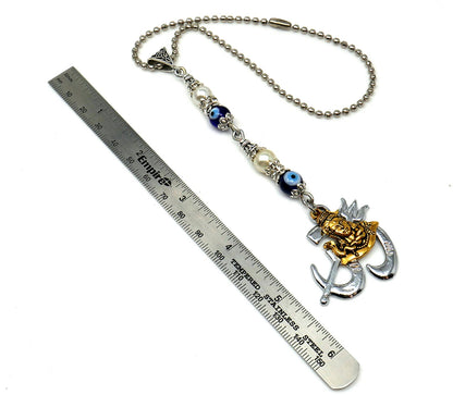 Lord Shiva OM Pendant Evil Eye Protection Car Mirror Hanging-Mahadev And OM Traditional Designed Hanging-Spiritual Gift for Your Loved One