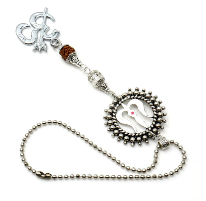 Evil Eye Protection Divine OM & Shiva Trishul Pendant Key Ring/Key Chain for Positive Vibes, Happiness, Good Fortune, Good Luck, Prosperity