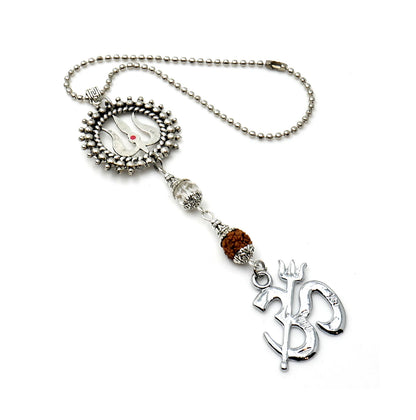Evil Eye Protection Divine OM & Shiva Trishul Pendant Key Ring/Key Chain for Positive Vibes, Happiness, Good Fortune, Good Luck, Prosperity