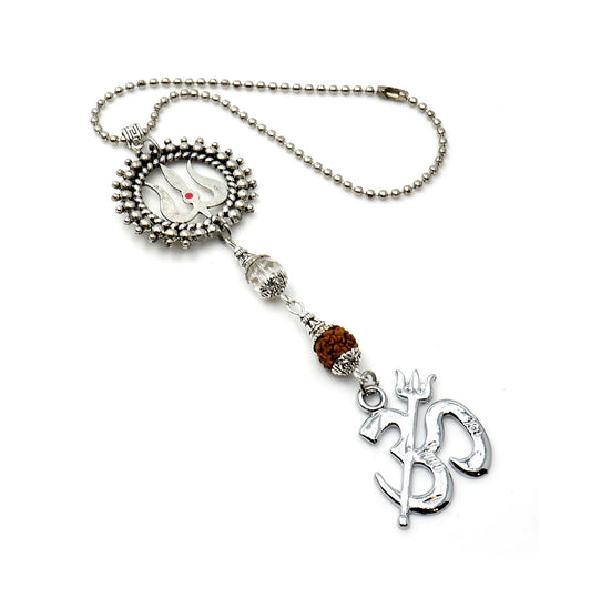 Evil Eye Protection Divine OM & Shiva Trishul Pendant Key Ring/Key Chain for Positive Vibes, Happiness, Good Fortune, Good Luck, Prosperity
