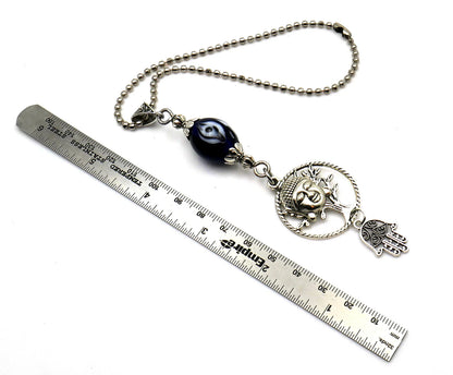 Evil Eye Protection Divine OM, Buddha, Hamsa & Tree Of Life Key Chain/ Key Ring for Good Luck, Car Hanging for Safe Travel and Protection