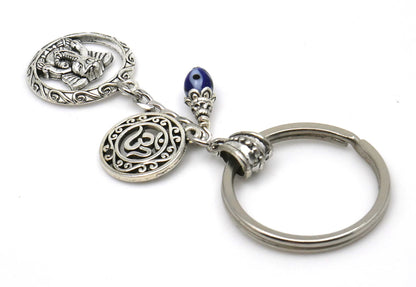 Ganesha | Evil Eye Protection | Car Rearview Mirror Ornament | Good Luck | Happiness | Good Fortune | Success | Prosperity | Spirituality