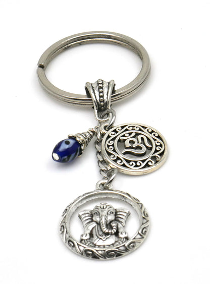 Ganesha | Evil Eye Protection | Car Rearview Mirror Ornament | Good Luck | Happiness | Good Fortune | Success | Prosperity | Spirituality