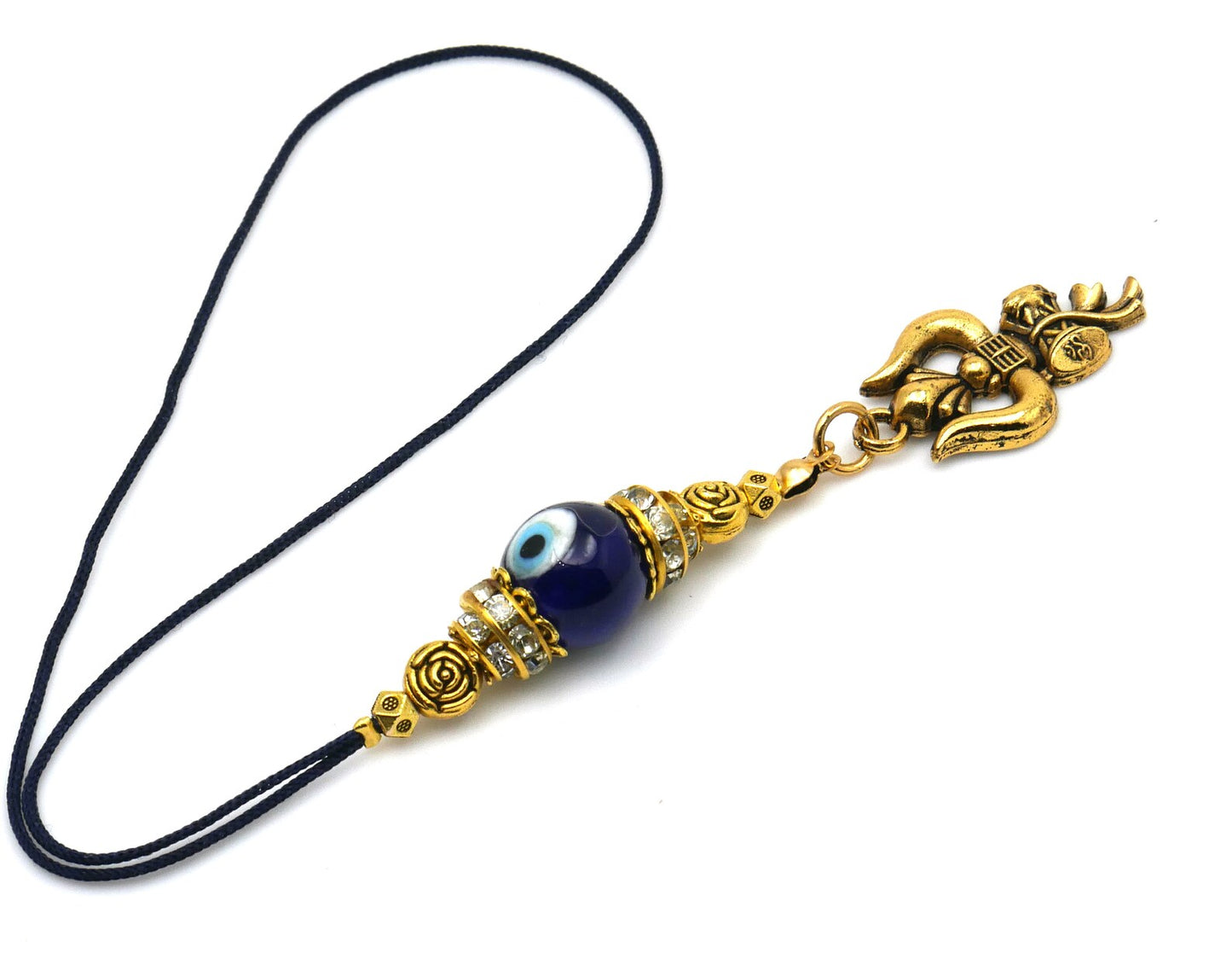 Lord Shiva Trident/Trishul | Antique Golden Pendant | Evil Eye Protection | Amazing Design Car Rearview Mirror Hanging | Positive Vibrations