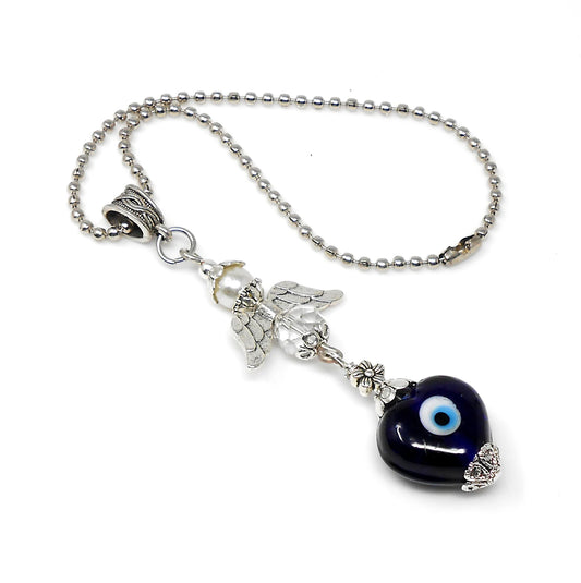 Evil Eye, Evil Eye Protection, Guardian Angel Car Rear View Mirror Ornament Charm, Angel Bag Charm, Travel Angel Protection, New Driver Gift