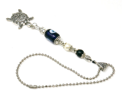 Turtle Evil Eye Protection Car Mirror Hanging, Sea Beach Lucky Turtle Friendship Gifts, Tortoise Spiritual Animal Good Luck Hanging Charm