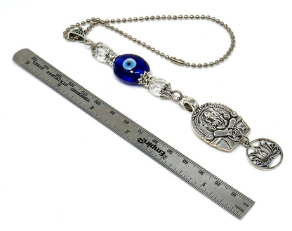 Lord Ganesha Evil Eye Protection Hanging for Home/Car/Office/Business, Namaste Gift for Good Luck