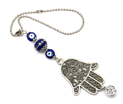 Hamsa Hand Pendant Evil Eye Protection Car Rear View Mirror Hanging, Hamsa Hand New Car/ New House Gift, Good Luck & Travel Safe Gift