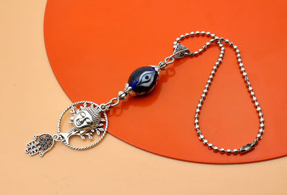 Evil Eye Protection Divine OM, Buddha, Hamsa & Tree Of Life Key Chain/ Key Ring for Good Luck, Car Hanging for Safe Travel and Protection