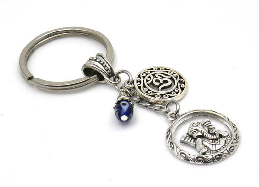 Ganesha | Evil Eye Protection | Car Rearview Mirror Ornament | Good Luck | Happiness | Good Fortune | Success | Prosperity | Spirituality
