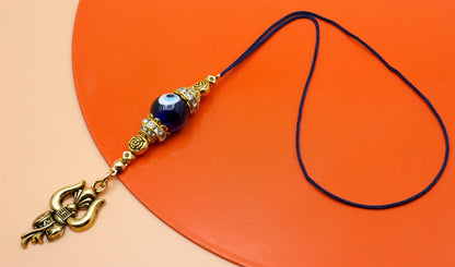 Lord Shiva Trident/Trishul | Antique Golden Pendant | Evil Eye Protection | Amazing Design Car Rearview Mirror Hanging | Positive Vibrations