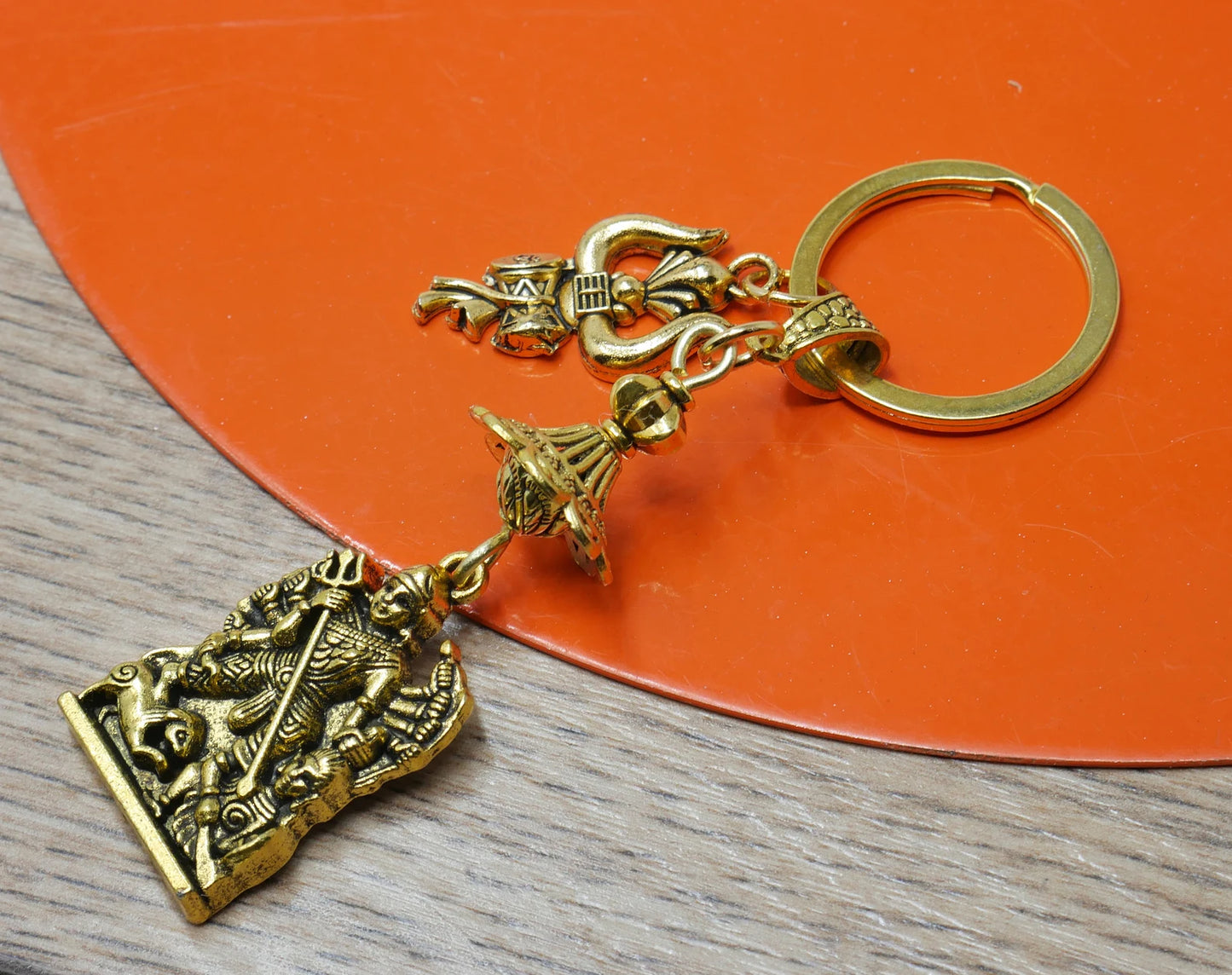 Shiv Shakti Key Ring for Pocket & Wallet , Hindu Goddess maa Durga and Shiva Key Ring for divine blessing/Protection/Shieling, Namaste Gift
