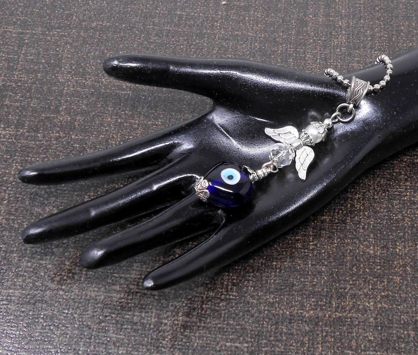 Evil Eye, Evil Eye Protection, Guardian Angel Car Rear View Mirror Ornament Charm, Angel Bag Charm, Travel Angel Protection, New Driver Gift