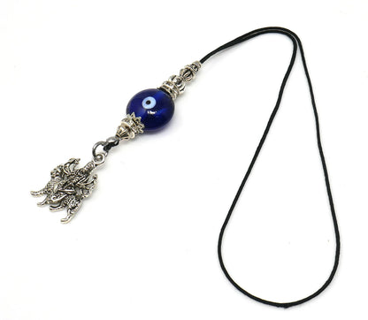 Evil Eye Protection Goddess Durga Maa Kavach(Amulet)-Cell Phone Dangler-Rear View Mirror Car Hanger- Hindu Goddess of Protection & Strength