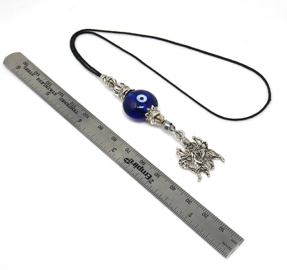 Evil Eye Protection Goddess Durga Maa Kavach(Amulet)-Cell Phone Dangler-Rear View Mirror Car Hanger- Hindu Goddess of Protection & Strength