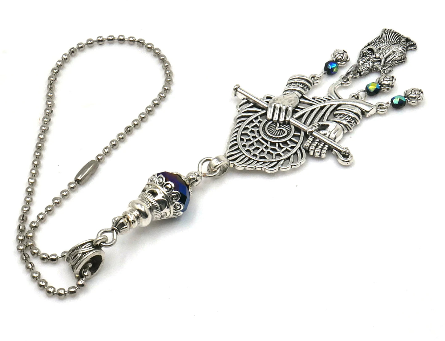 God Radha Krishna Evil Eye Protection Lord Krishna Playing Flute Pendant, Kanha with Flute Blessings & Protection Amulet, Hindu Namaste Gift