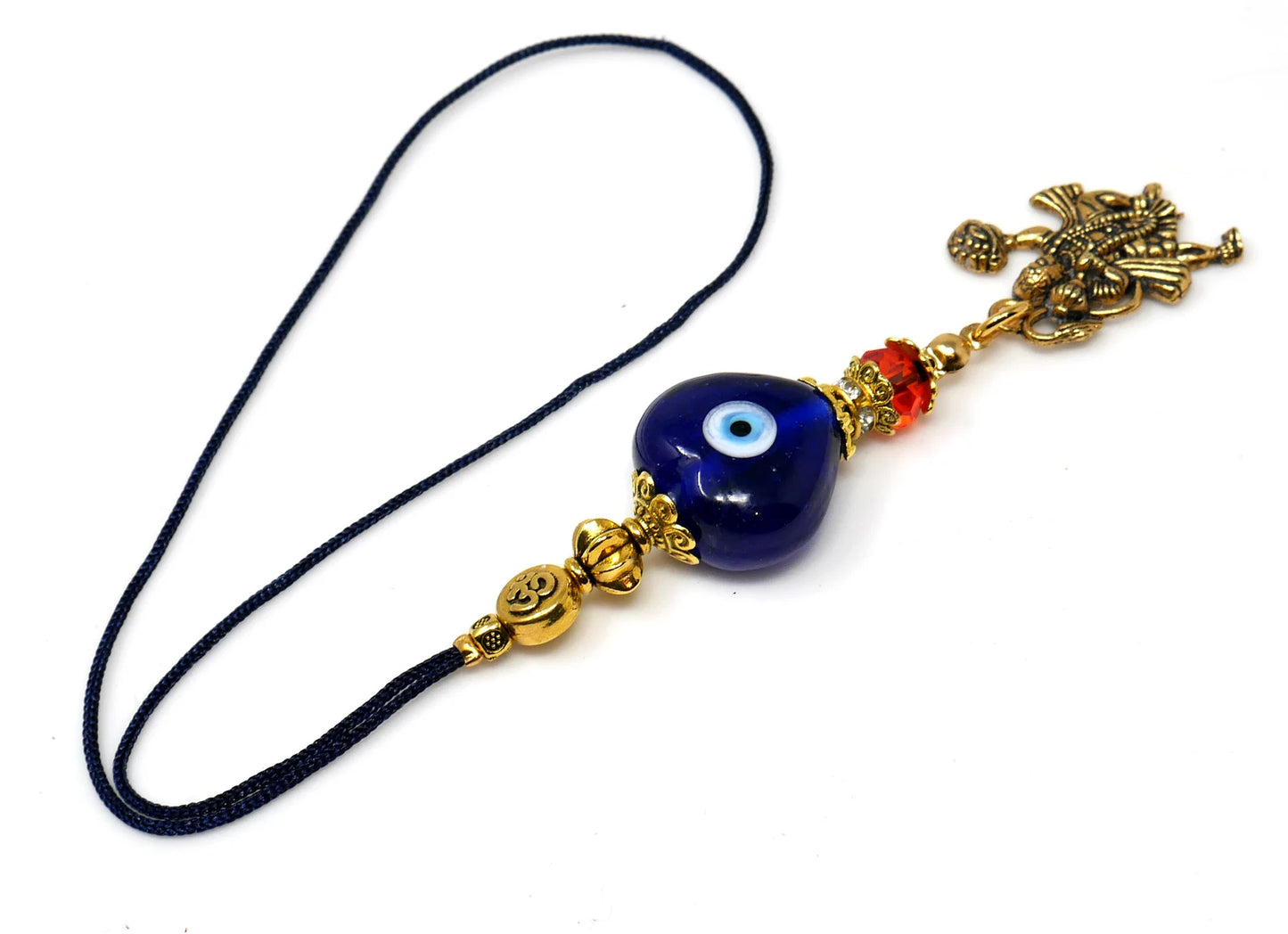 Evil Eye Protection Lord Hanuman ji Kavach (Amulet)-Cell Phone Dangler-Rear View Mirror Car Hanger-Indian Hindu God of Protection & Strength