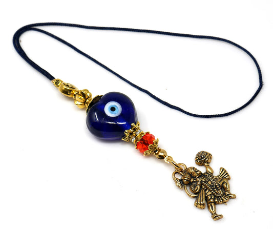 Evil Eye Protection Lord Hanuman ji Kavach (Amulet)-Cell Phone Dangler-Rear View Mirror Car Hanger-Indian Hindu God of Protection & Strength