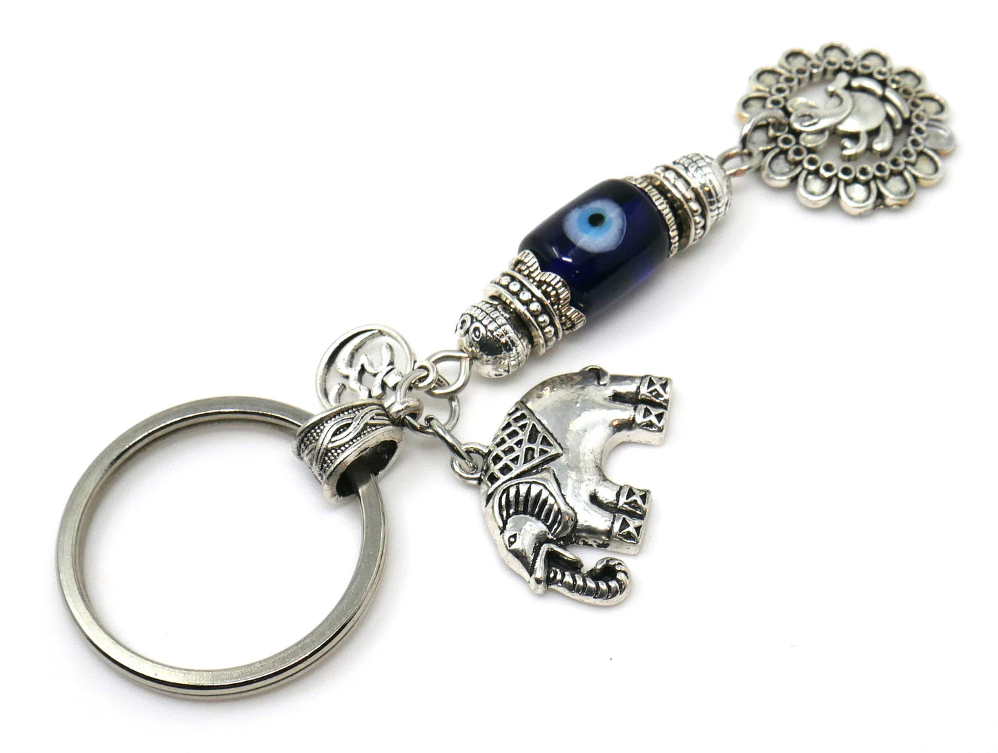 Ganesha | Evil Eye Protection |Ganesha & Lucky Elephant Key Ring | Good Luck | Happiness | Good Fortune | Success | Prosperity |Spirituality