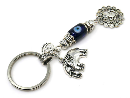 Ganesha | Evil Eye Protection |Ganesha & Lucky Elephant Key Ring | Good Luck | Happiness | Good Fortune | Success | Prosperity |Spirituality