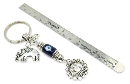 Ganesha | Evil Eye Protection |Ganesha & Lucky Elephant Key Ring | Good Luck | Happiness | Good Fortune | Success | Prosperity |Spirituality
