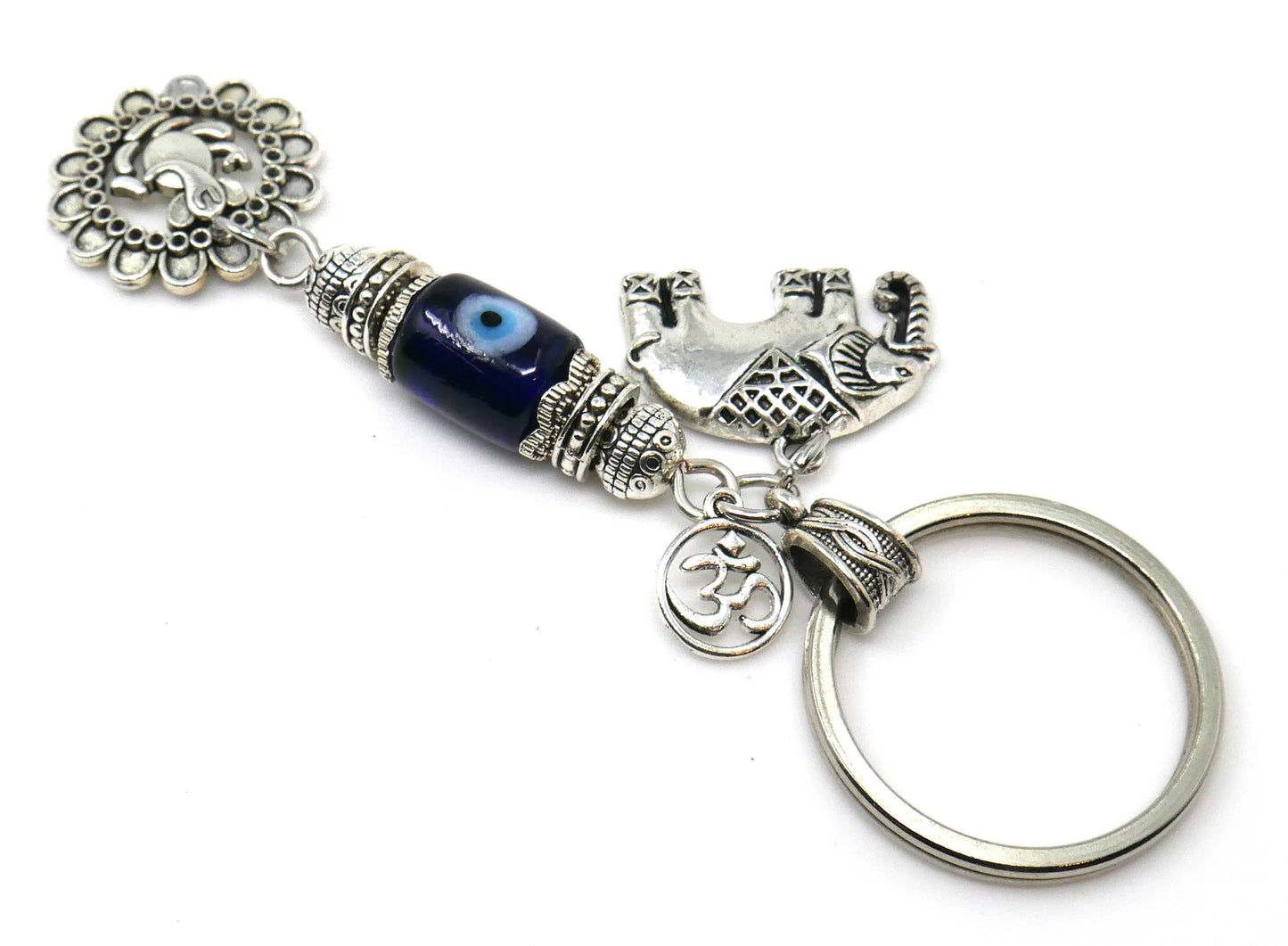 Ganesha | Evil Eye Protection |Ganesha & Lucky Elephant Key Ring | Good Luck | Happiness | Good Fortune | Success | Prosperity |Spirituality